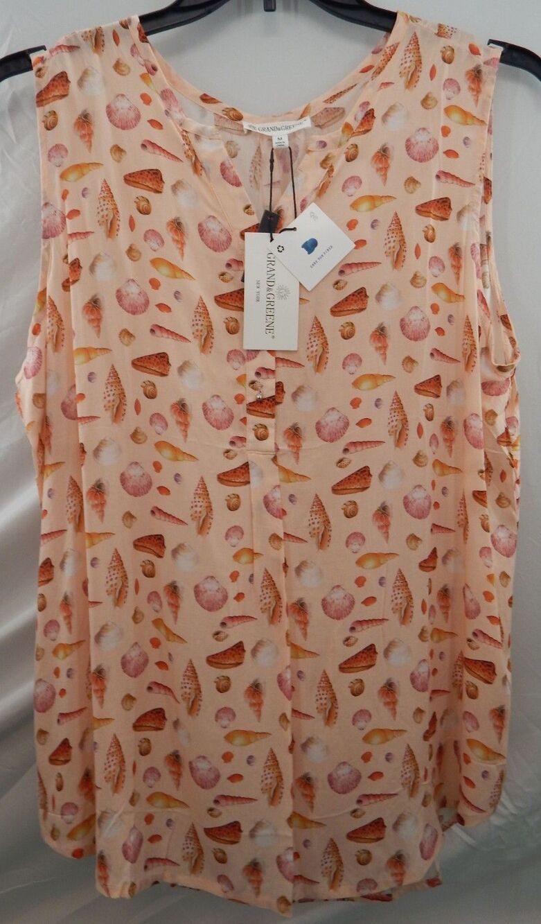 Grand & Greene New York Sleeveless Top Women's MEDIUM Seashells Shells NWT